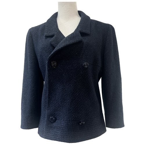 Pre-owned Chanel Peacoat In Navy