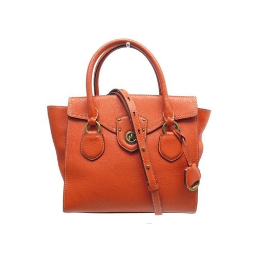 Pre-owned Ralph Lauren Leather Crossbody Bag In Orange