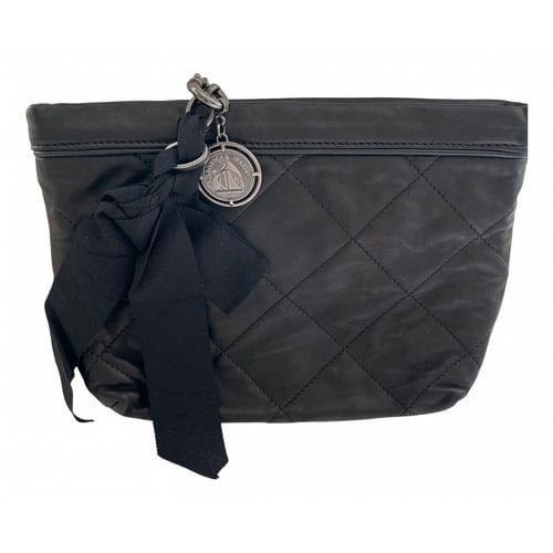 Pre-owned Lanvin Leather Clutch Bag In Black
