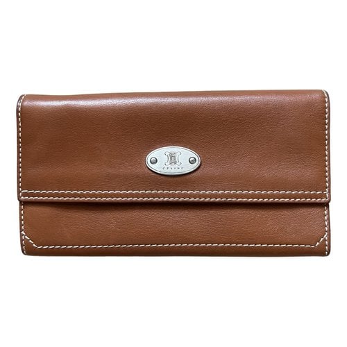 Pre-owned Celine Leather Wallet In Brown