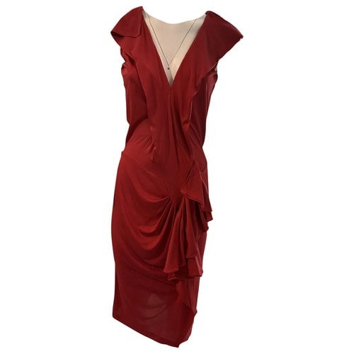 Pre-owned John Galliano Mid-length Dress In Red