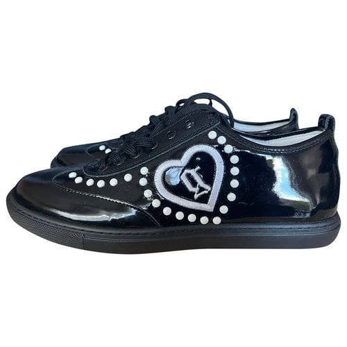 Pre-owned John Galliano Leather Trainers In Black