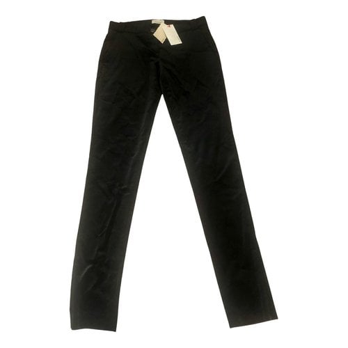Pre-owned Pinko Velvet Trousers In Black