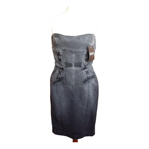 Pre-owned Just Cavalli Mid-length Dress In Anthracite