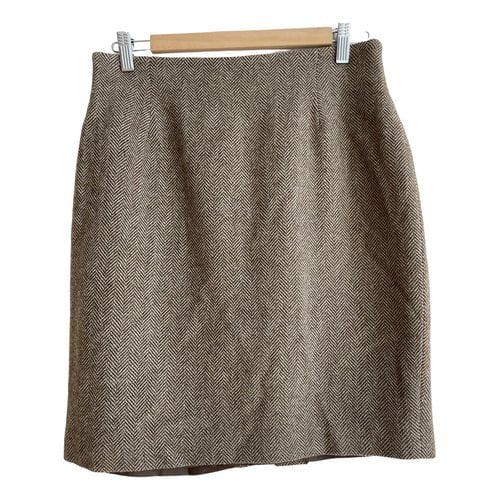 Pre-owned Ralph Lauren Tweed Mini Skirt In Brown