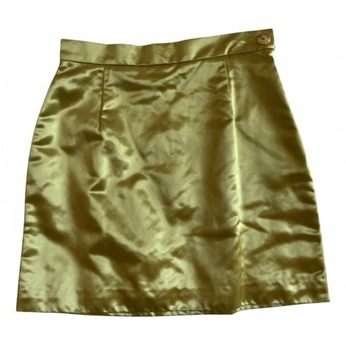 Pre-owned Alexander Terekhov Silk Mini Skirt In Gold