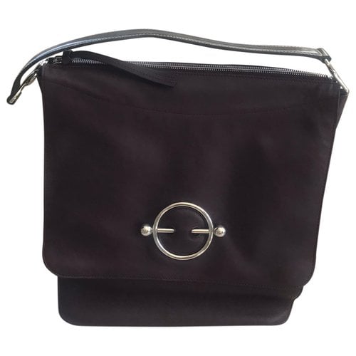 Pre-owned Jw Anderson Disc Leather Handbag In Burgundy