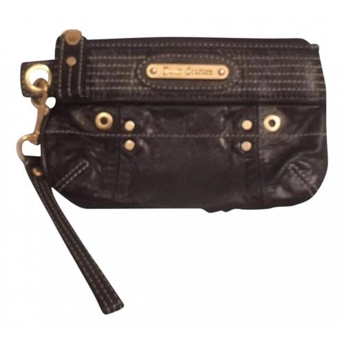 Pre-owned Juicy Couture Leather Clutch Bag In Black