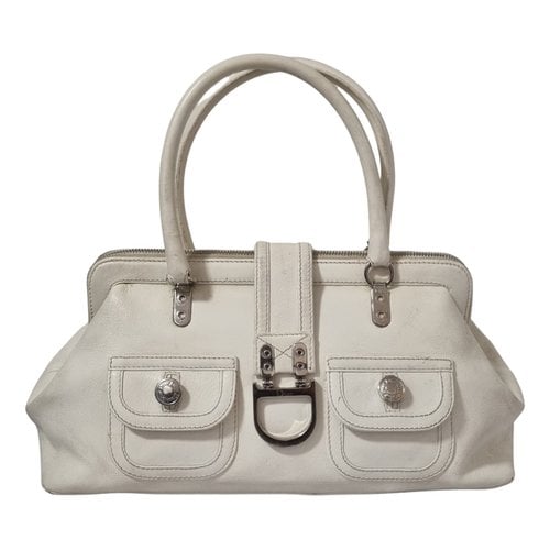 Pre-owned Dior Flight Leather Handbag In White