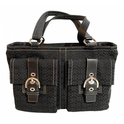 Pre-owned Coach Cloth Satchel In Black
