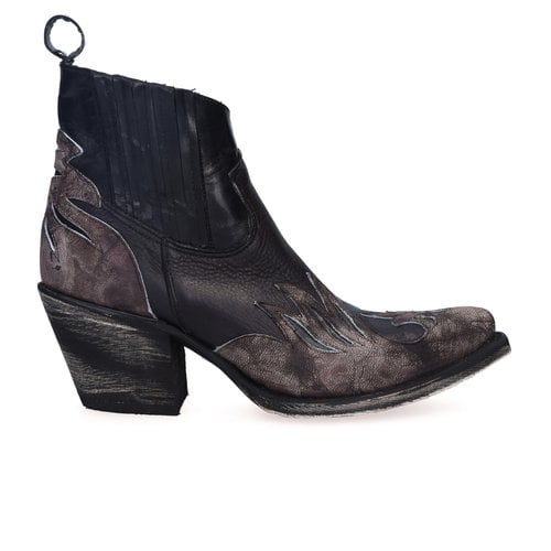 Pre-owned Mexicana Leather Western Boots In Black