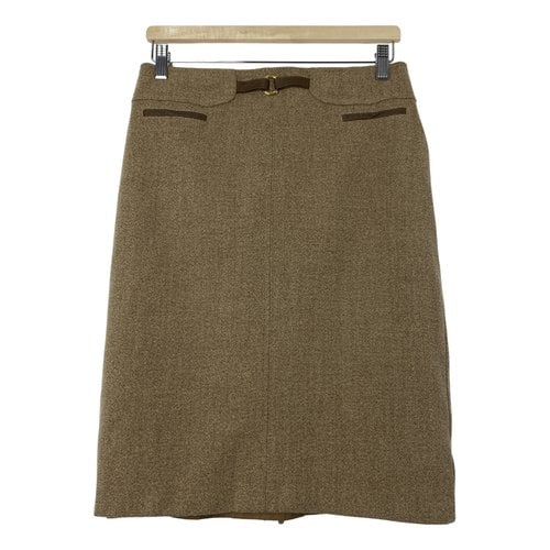 Pre-owned Burberry Wool Mini Skirt In Camel