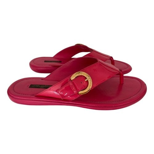 Pre-owned Louis Vuitton Dreamy Leather Flip Flops In Pink