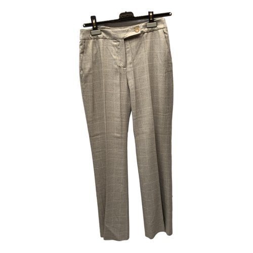 Pre-owned Agnona Straight Pants In Grey