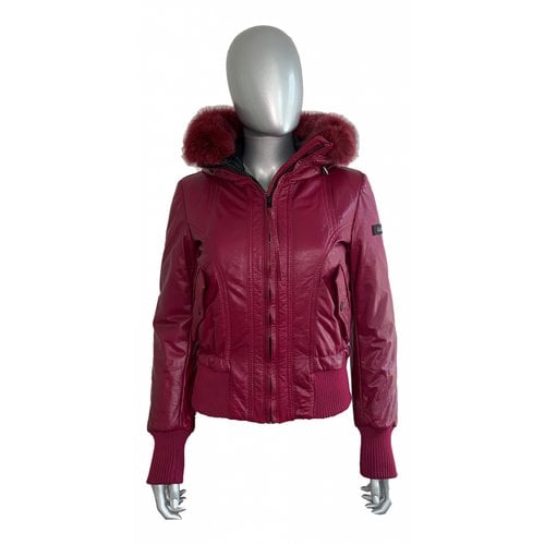 Pre-owned Gallotti Leather Jacket In Burgundy