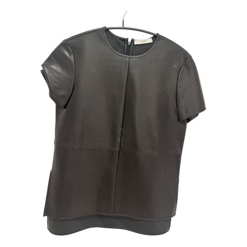 Pre-owned Givenchy Leather Blouse In Black