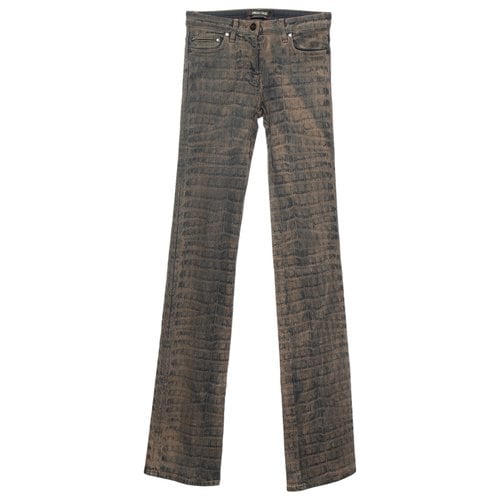 Pre-owned Roberto Cavalli Straight Jeans In Brown