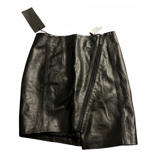 Pre-owned Kendall + Kylie Leather Mini Skirt In Black