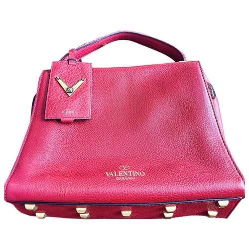 Pre-owned Valentino Garavani Leather Crossbody Bag In Red