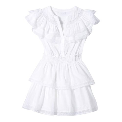 Pre-owned Loveshackfancy Mini Dress In White