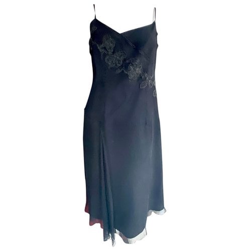 Pre-owned Max & Co Silk Mid-length Dress In Black