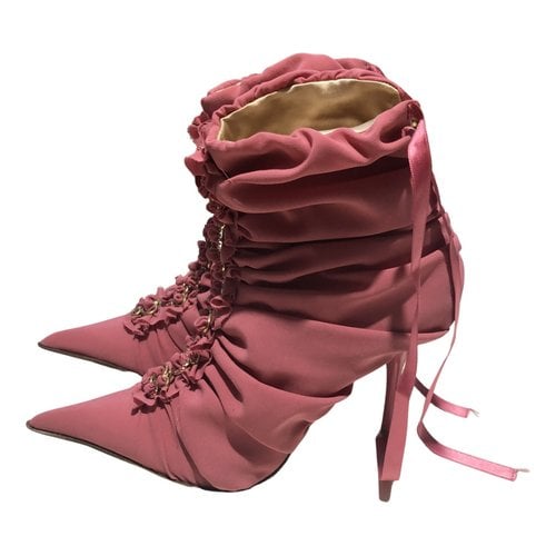 Pre-owned Les Tropeziennes Cloth Ankle Boots In Pink