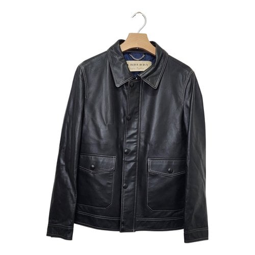 Pre-owned Burberry Leather Jacket In Black