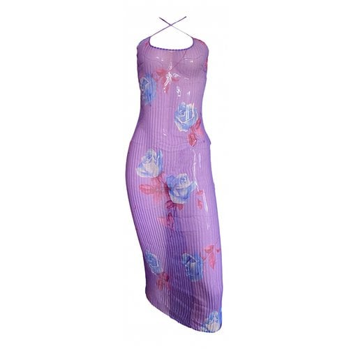 Pre-owned Dolce & Gabbana Silk Mid-length Dress In Purple