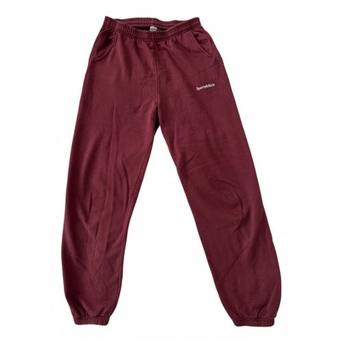 Pre-owned Sporty And Rich Trousers In Burgundy