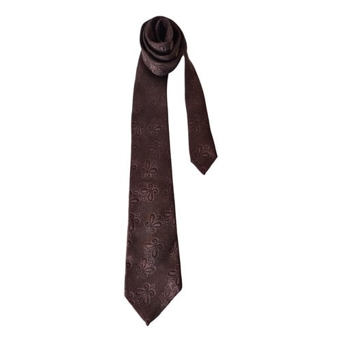 Pre-owned Dior Silk Tie In Brown