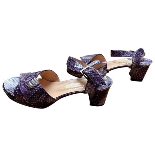 Pre-owned Delage Leather Sandal In Purple