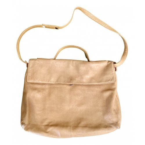 Pre-owned Krizia Leather Crossbody Bag In Beige