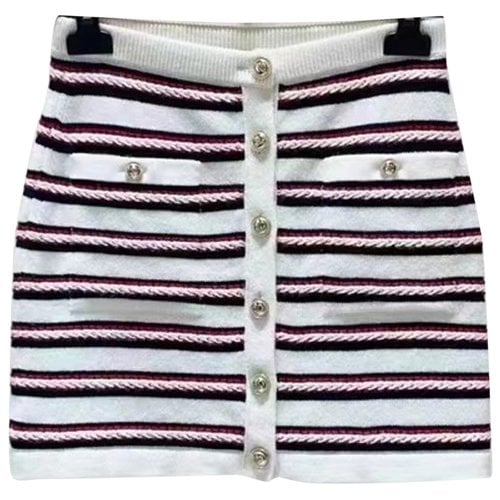 Pre-owned Chanel Cashmere Mid-length Skirt In White