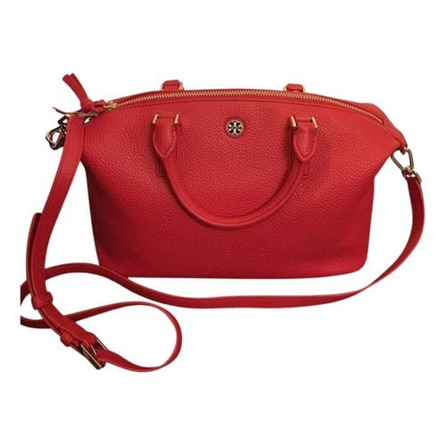 Pre-owned Tory Burch Leather Bowling Bag In Red