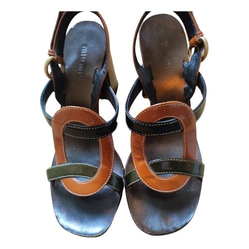 Pre-owned Miu Miu Patent Leather Sandals In Multicolour