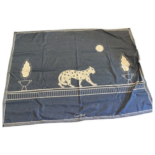 Pre-owned Cartier Cashmere Scarf In Blue