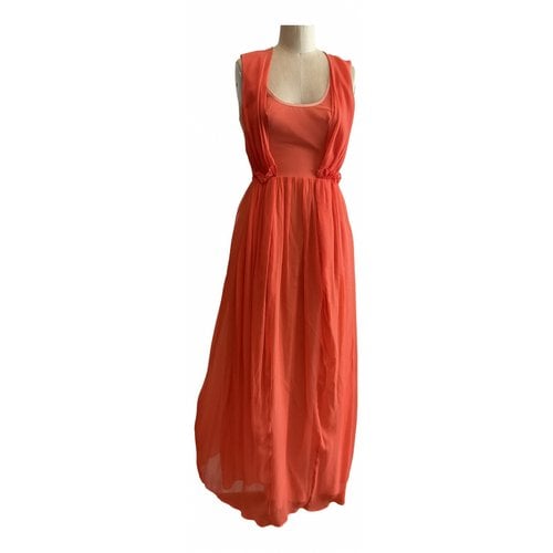 Pre-owned Carven Silk Maxi Dress In Orange