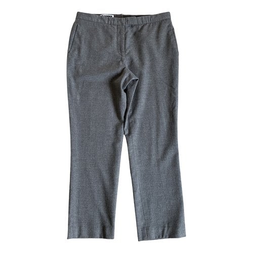 Pre-owned Jil Sander Wool Trousers In Grey