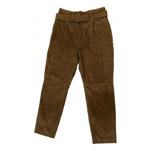 Pre-owned Scotch & Soda Leather Carot Pants In Brown