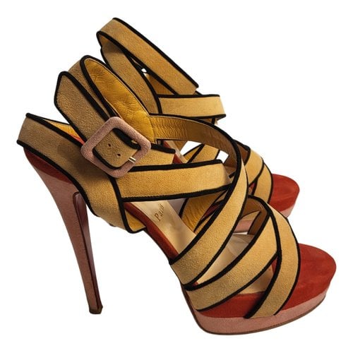 Pre-owned Christian Louboutin Sandal In Yellow