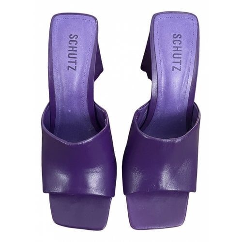 Pre-owned Schutz Leather Sandals In Purple