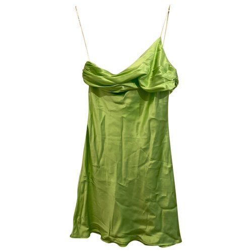 Pre-owned Natalie Rolt Silk Mini Dress In Green