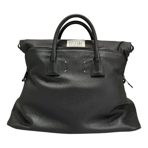 Pre-owned Maison Margiela 5ac Leather Tote In Black