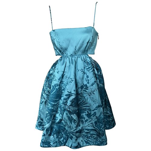 Pre-owned Monique Lhuillier Mini Dress In Blue