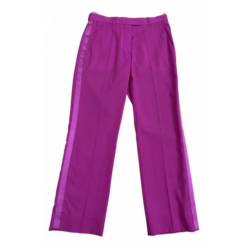 Pre-owned Helmut Lang Wool Straight Pants In Pink