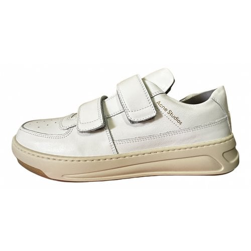 Pre-owned Acne Studios Leather Low Trainers In White
