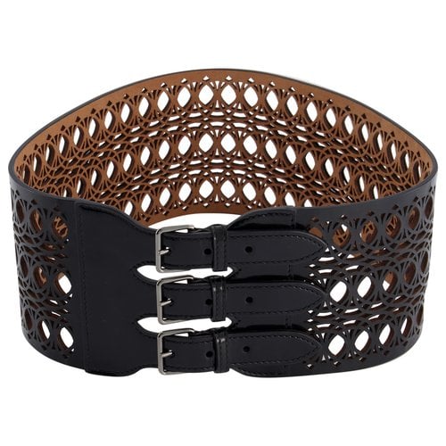 Pre-owned Alaïa Patent Leather Belt In Black