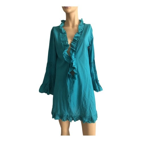 Pre-owned Anya Hindmarch Dress In Turquoise