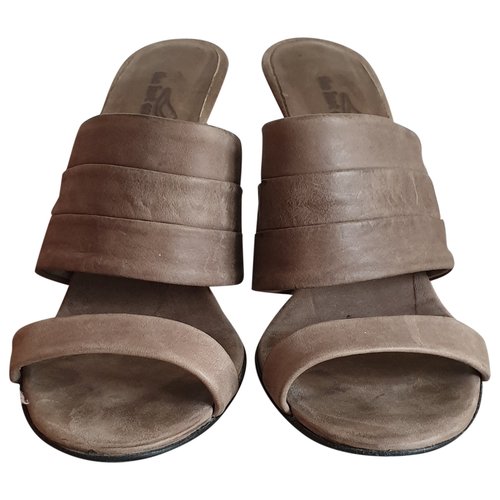 Pre-owned The Last Conspiracy Leather Sandal In Brown