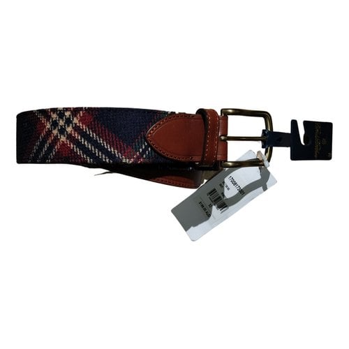 Pre-owned Brooks Brothers Leather Belt In Navy